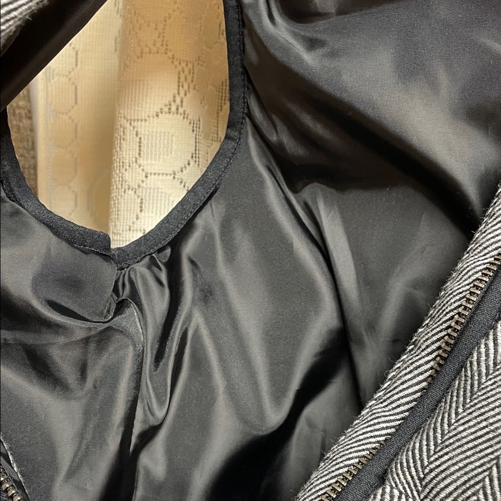 A New Day Black and Gray Herringbone Quilted Vest - Picture 5 of 7